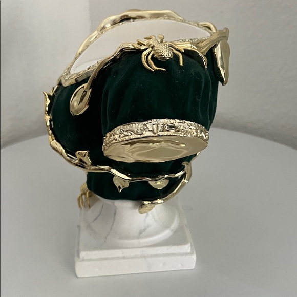 Bath & Body Works 3 Wick Candle Holder Elegant Green and Gold Decorative - Picture 3 of 4
